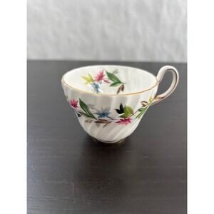 Foley Bone China Gaiety Teacup EB 1850 England Floral Swirl Gold Trim Vintage